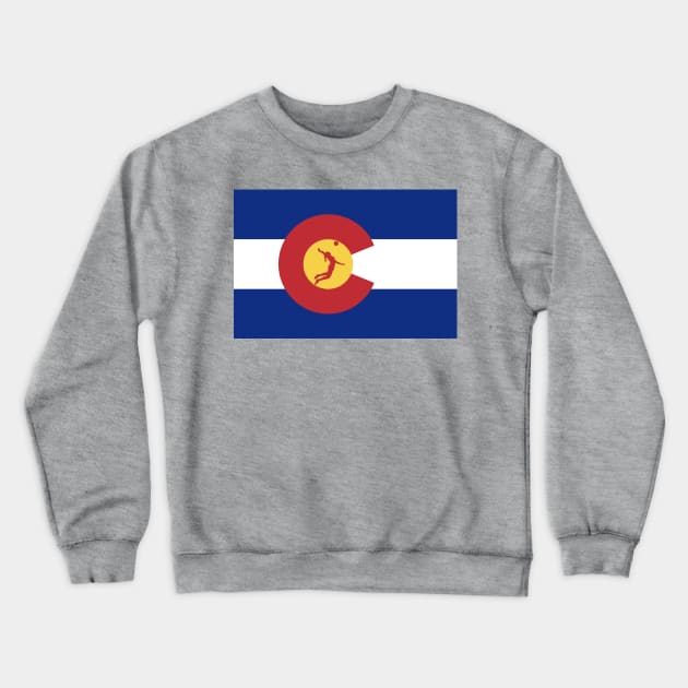 Colorado Volleyball Flag Crewneck Sweatshirt by chriswig